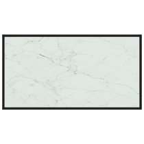 Dermot Large Glass Coffee Table In White Marble Effect