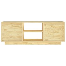 Eurus Solid Pinewood TV Stand With 2 Doors In Natural