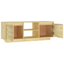 Eurus Solid Pinewood TV Stand With 2 Doors In Natural