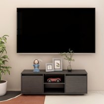 Eurus Solid Pinewood TV Stand With 2 Doors In Grey