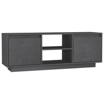 Eurus Solid Pinewood TV Stand With 2 Doors In Grey