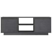 Eurus Solid Pinewood TV Stand With 2 Doors In Grey