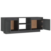 Eurus Solid Pinewood TV Stand With 2 Doors In Grey