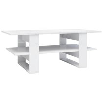 Dawid High Gloss Coffee Table With Undershelf In White