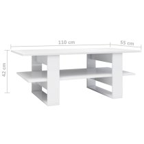 Dawid High Gloss Coffee Table With Undershelf In White