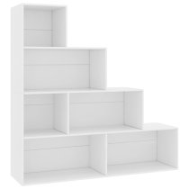 Carus Wooden Bookcase With 6 Shelves In White