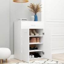 Cadao Wooden Shoe Storage Cabinet With 2 Doors In White