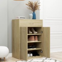 Cadao Wooden Shoe Storage Cabinet With 2 Doors In Sonoma Oak