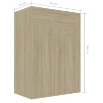 Cadao Wooden Shoe Storage Cabinet With 2 Doors In Sonoma Oak