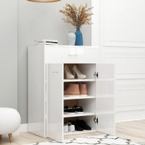 Cadao High Gloss Shoe Storage Cabinet With 2 Doors In White