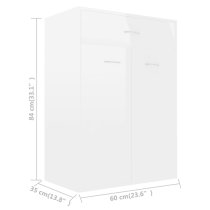 Cadao High Gloss Shoe Storage Cabinet With 2 Doors In White