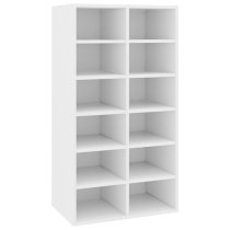 Acciai Wooden Shoe Storage Rack With 12 Shelves In White