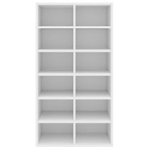 Acciai Wooden Shoe Storage Rack With 12 Shelves In White