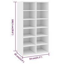 Acciai Wooden Shoe Storage Rack With 12 Shelves In White