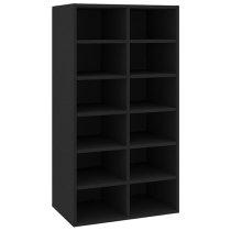 Acciai Wooden Shoe Storage Rack With 12 Shelves In Black