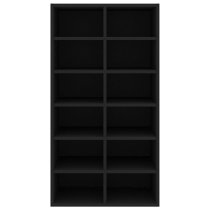 Acciai Wooden Shoe Storage Rack With 12 Shelves In Black