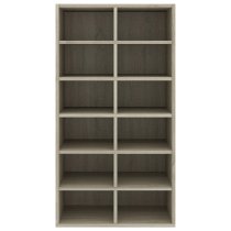 Acciai Wooden Shoe Storage Rack With 12 Shelves In Sonoma Oak