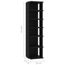 Balta Wooden Shoe Storage Rack With 6 Shelves In Black