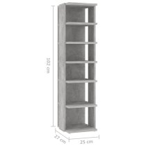 Balta Shoe Storage Rack With 6 Shelves In Concrete Effect