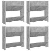 Adkins Wooden Wall Mounted Shoe Storage Rack In Concrete Effect