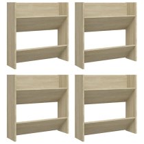 Adkins Wooden Wall Mounted Shoe Storage Rack In Sonoma Oak