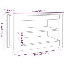 Cedric Solid Pinewood Shoe Storage Bench In White