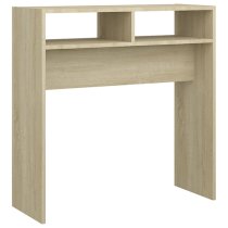 Acosta Wooden Console Table With 2 Shelves In Sonoma Oak