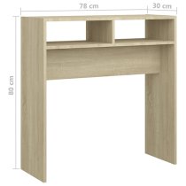 Acosta Wooden Console Table With 2 Shelves In Sonoma Oak