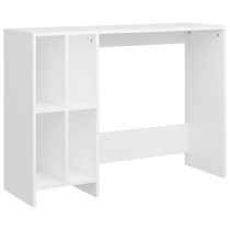 Becker Wooden Laptop Desk With 4 Shelves In White