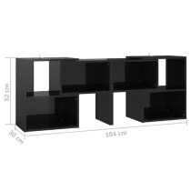 Carillo High Gloss TV Stand With Shelves In Black