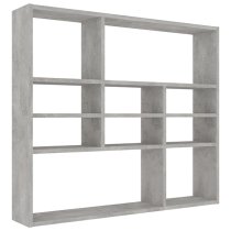 Deus Wooden Wall Shelf With 10 Compartments In Concrete Effect