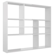 Deus High Gloss Wall Shelf With 10 Compartments In White