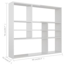 Deus High Gloss Wall Shelf With 10 Compartments In White