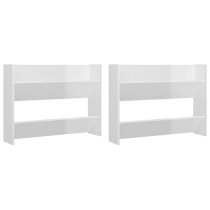 Agim High Gloss Shoe Storage Rack With 4 Shelves In White