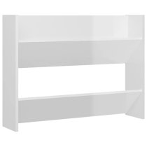 Agim High Gloss Shoe Storage Rack With 4 Shelves In White