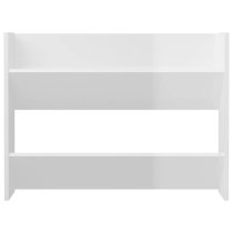 Agim High Gloss Shoe Storage Rack With 4 Shelves In White