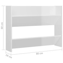 Agim High Gloss Shoe Storage Rack With 4 Shelves In White