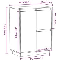 Galvin Pinewood Sideboard With 3 Doors In Grey