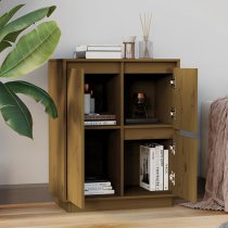 Galvin Pinewood Sideboard With 3 Doors In Honey Brown