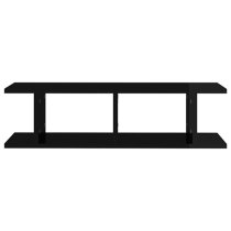 Devlin Set Of 2 High Gloss Wall Shelf In Black