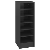 Keala High Gloss Shoe Storage Rack With 6 Shelves In Grey