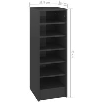 Keala High Gloss Shoe Storage Rack With 6 Shelves In Grey