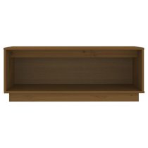 Lazaro Solid Pinewood TV Stand With Undershelf In Honey Brown