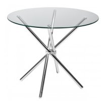 Criss Cross Glass Dining Table With 4 Bucketeer Teal Chairs