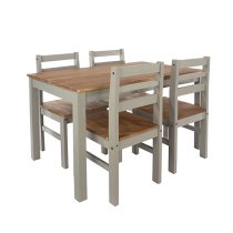 Consett Linea Small Rectangular Wooden Dining Table In Grey