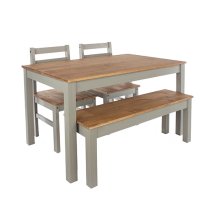 Consett Linea Small Rectangular Wooden Dining Table In Grey