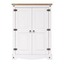 Consett Wooden Cupboard With 2 Doors In White And Oak