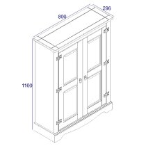 Consett Wooden Cupboard With 2 Doors In White And Oak