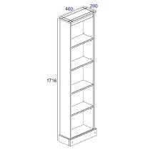 Consett Wooden Narrow Bookcase With 5 Shelves In White And Oak