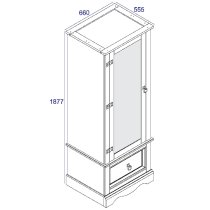 Consett Wooden Wardrobe With 1 Door 1 Drawer In White And Oak